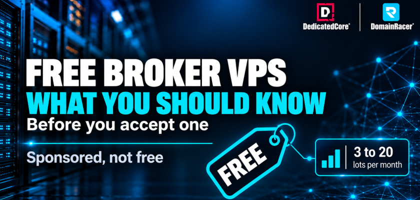 Free broker VPS with trading volume requirements and eligibility conditions