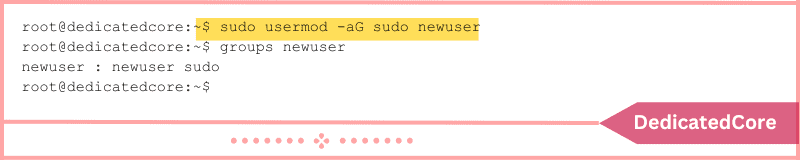 run command to add user to sudo group
