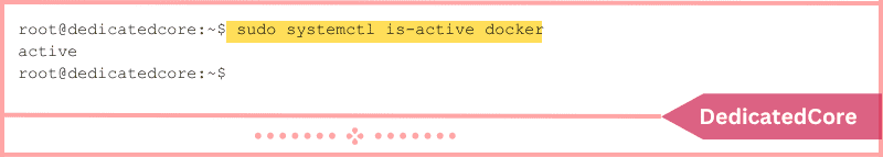 check the status of the docker service