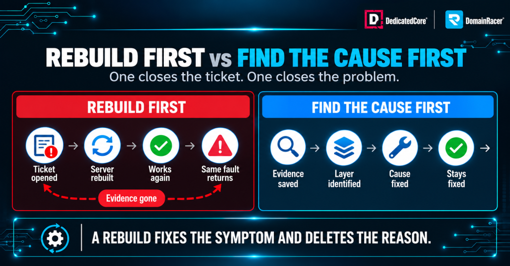 Forex VPS troubleshooting comparison between rebuilding and finding the root cause