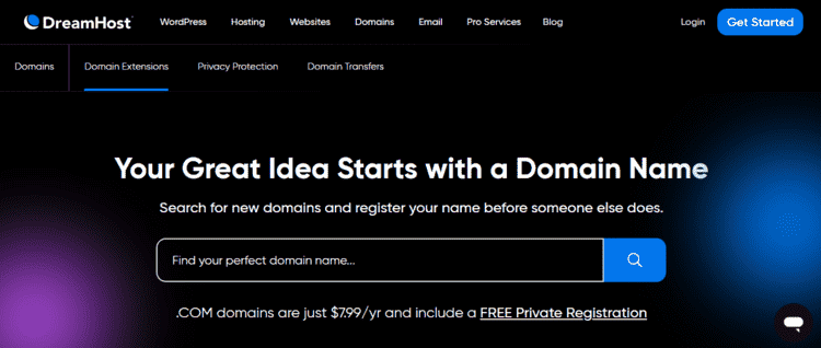 dreamhost best domain name website