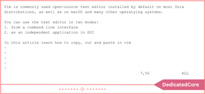 How to Cut, Copy and Paste in Vim/Vi Editor?