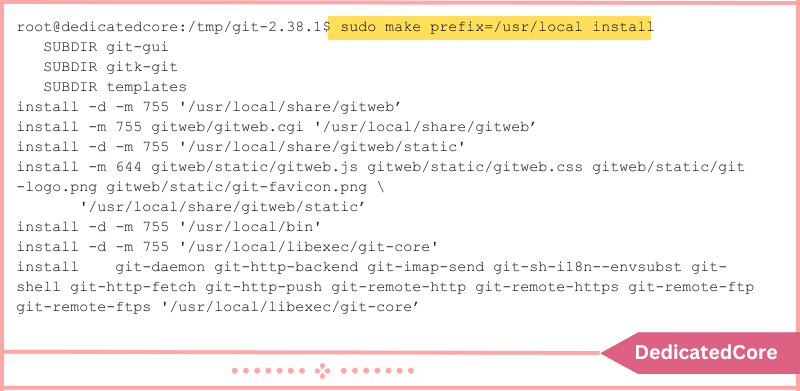 install git from source code on ubuntu