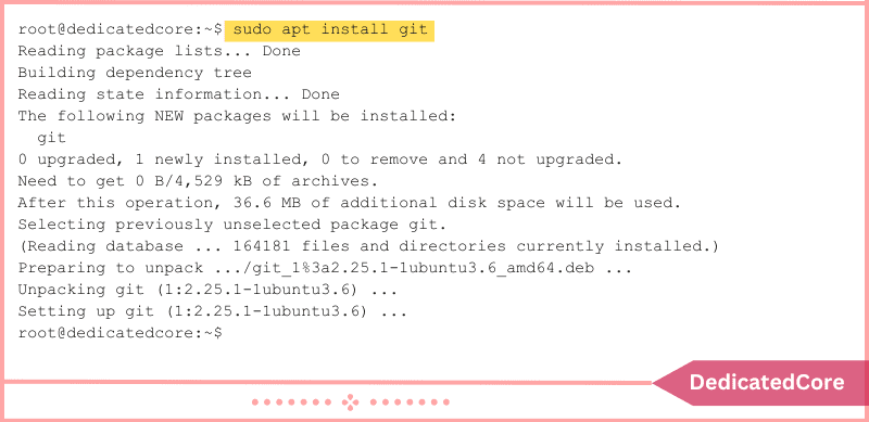 installing git on ubuntu using apt