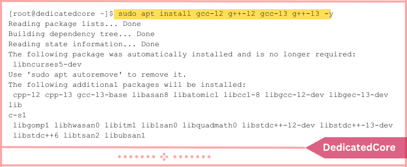 command to install specific version or multiple versions of gcc