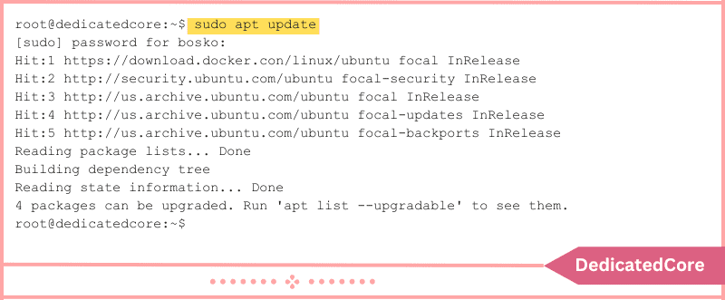 updating the system package index on ubuntu